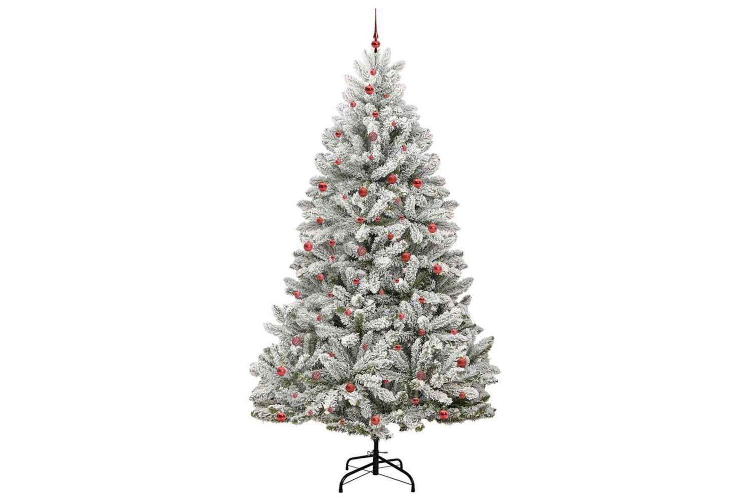 Vidaxl Artificial Christmas Tree Green And White 300 Cm Pvc And Metal-3