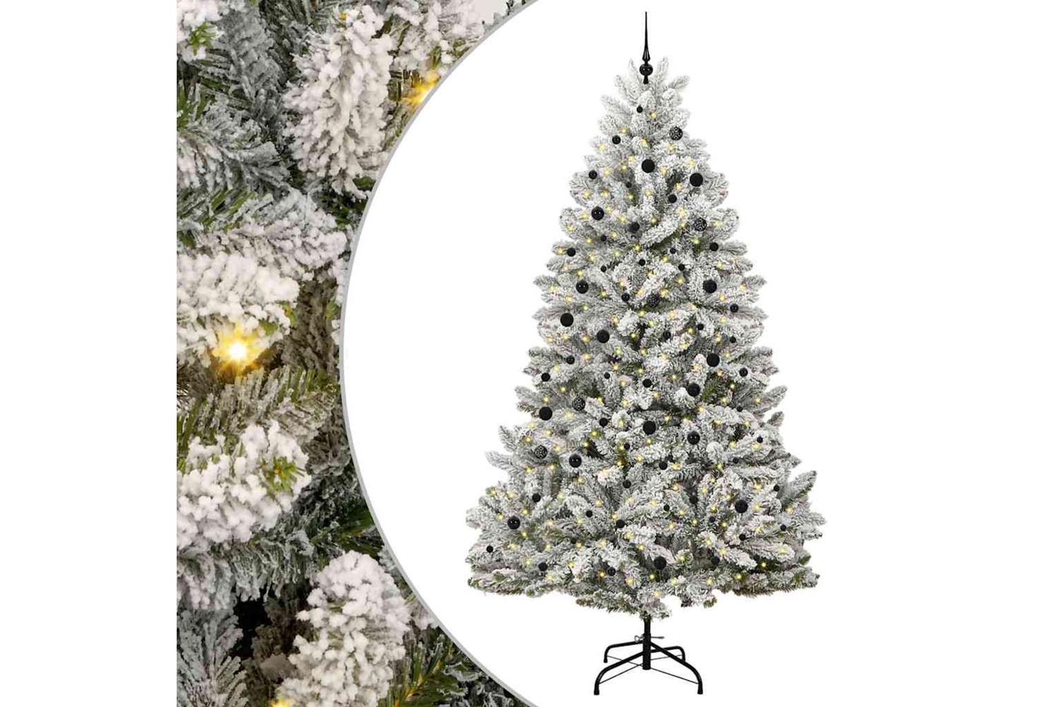 Vidaxl Artificial Christmas Tree Green And White 300 Cm Pvc And Metal-2