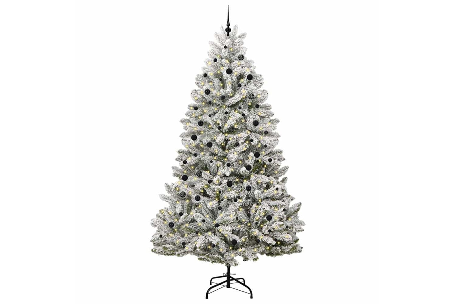 Vidaxl Artificial Christmas Tree Green And White 300 Cm Pvc And Metal-3