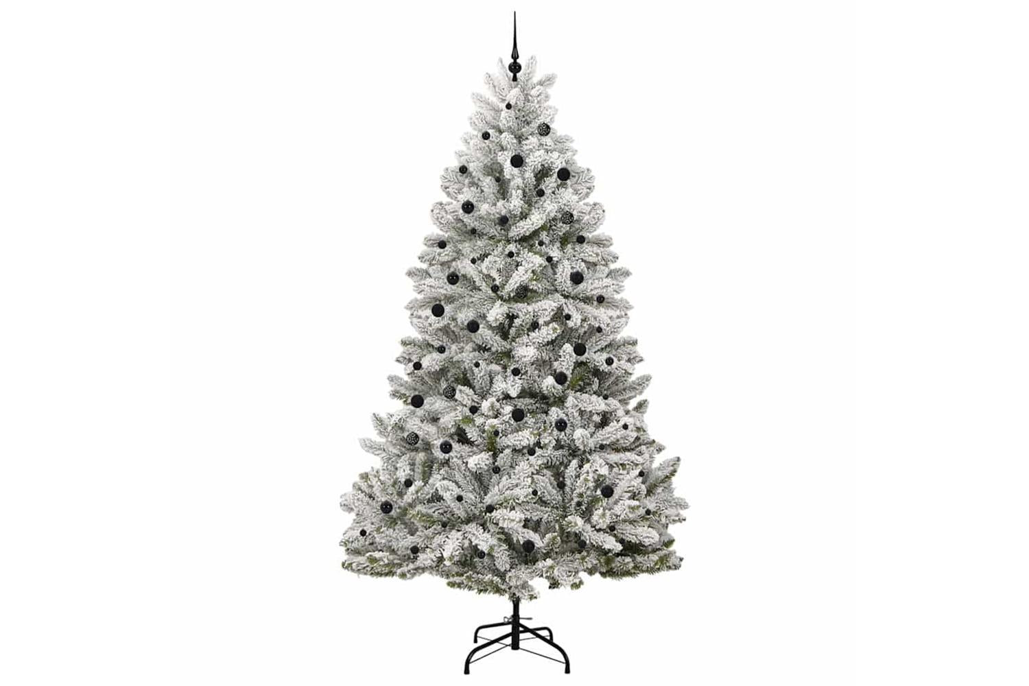 Vidaxl Artificial Christmas Tree Green And White 300 Cm Pvc And Metal-4
