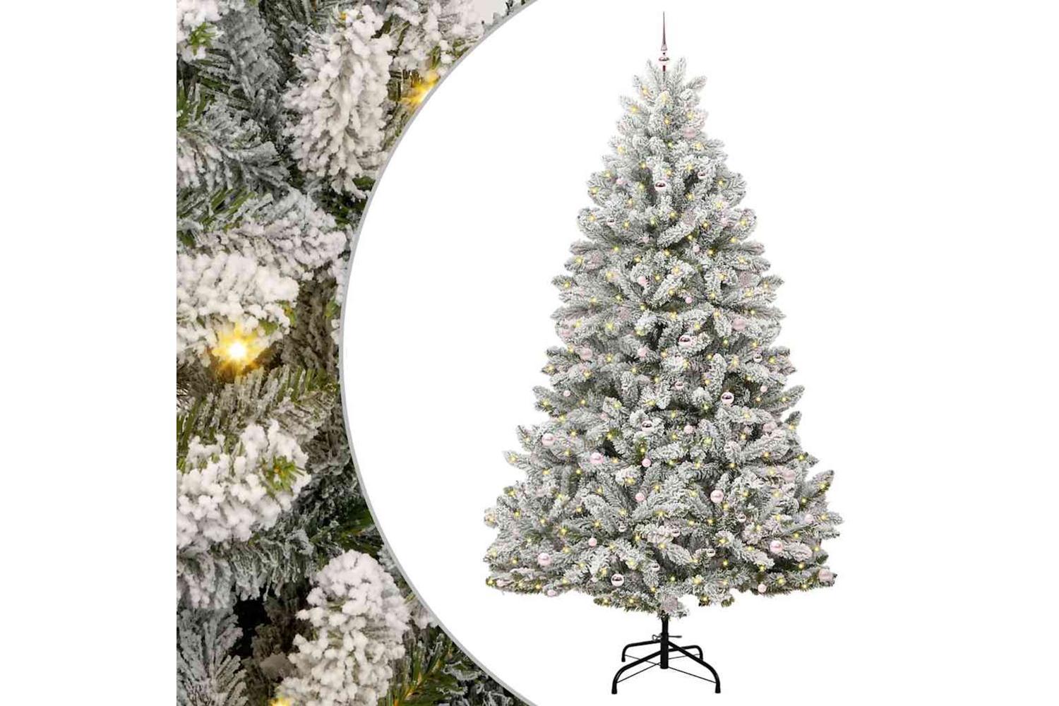 Vidaxl Artificial Christmas Tree Green And White 300 Cm Pvc And Metal-2