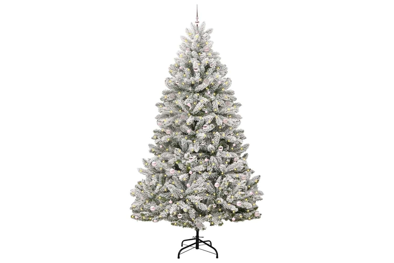 Vidaxl Artificial Christmas Tree Green And White 300 Cm Pvc And Metal-3