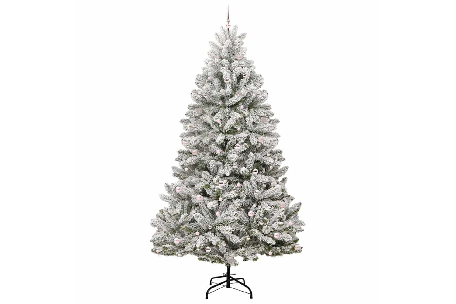 Vidaxl Artificial Christmas Tree Green And White 300 Cm Pvc And Metal-4