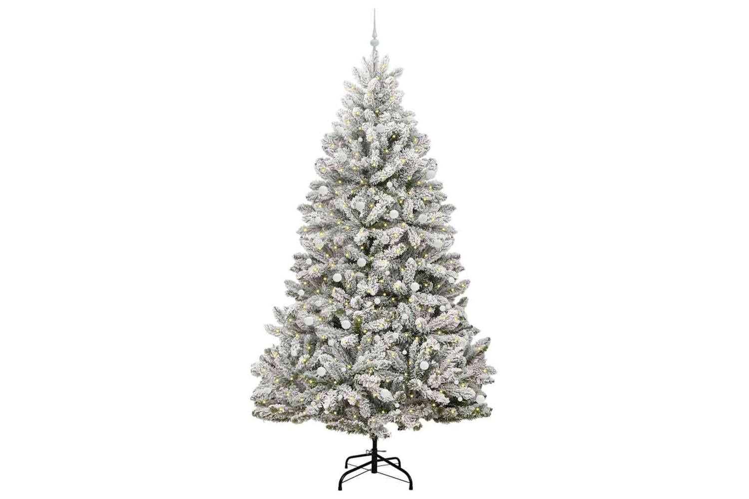 Vidaxl Artificial Christmas Tree Green And White 300 Cm Pvc And Metal-3