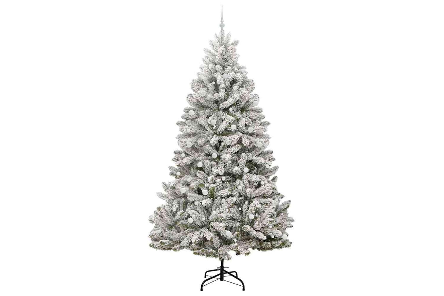 Vidaxl Artificial Christmas Tree Green And White 300 Cm Pvc And Metal-4