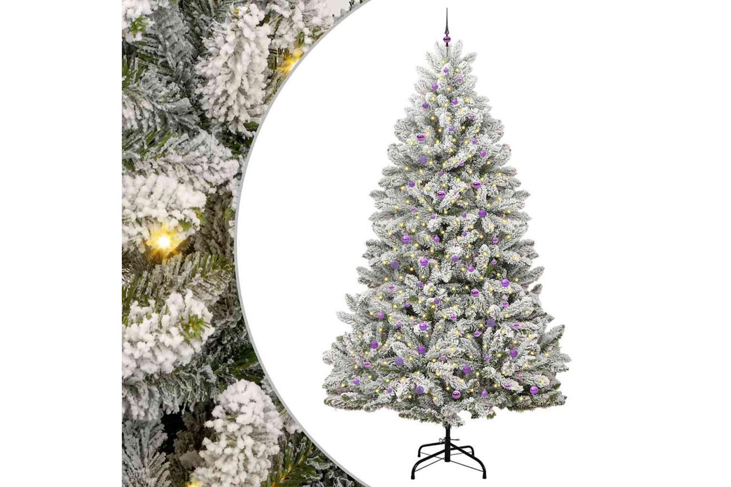 Vidaxl Artificial Christmas Tree Green And White 300 Cm Pvc And Metal-2