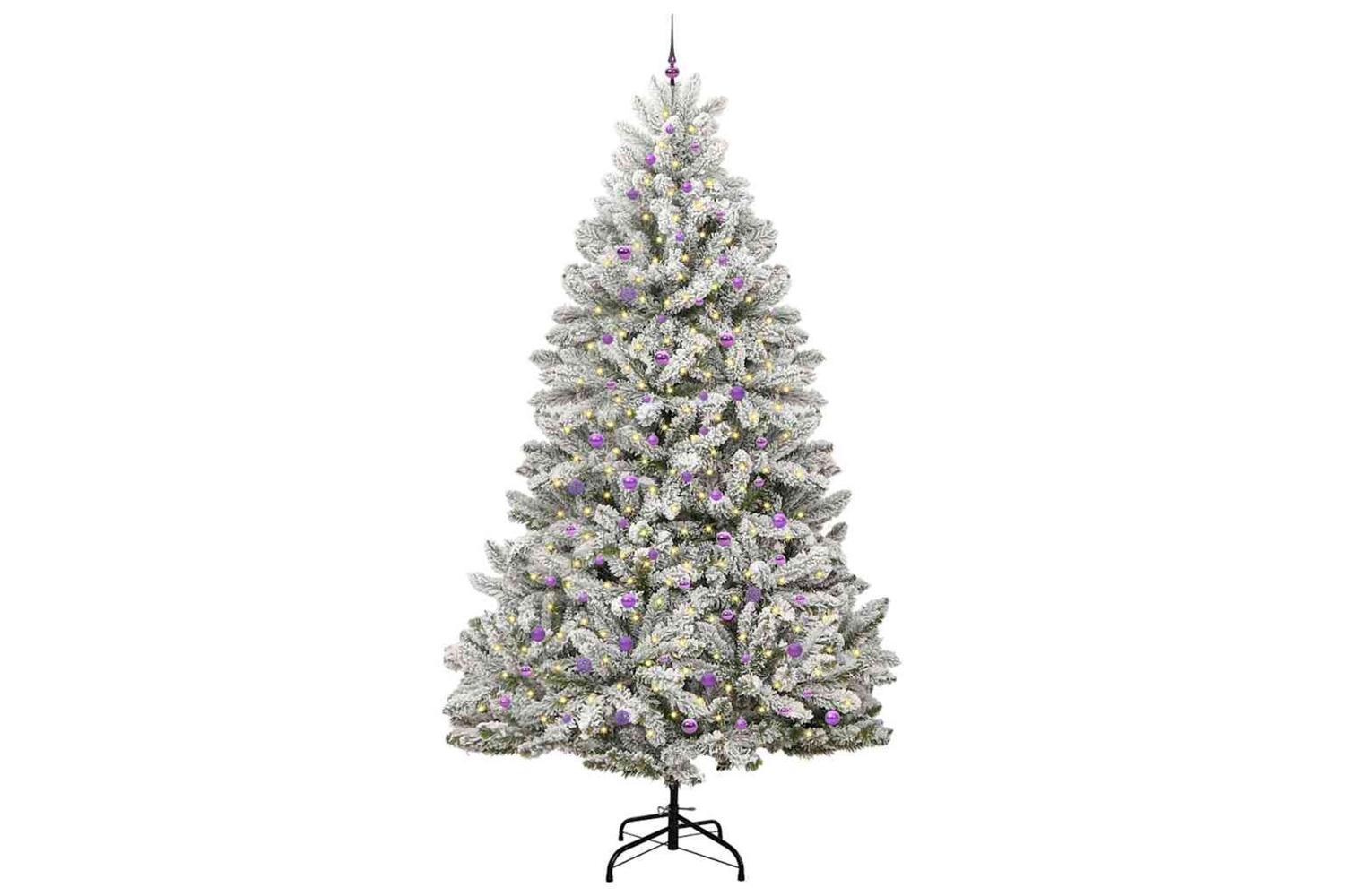 Vidaxl Artificial Christmas Tree Green And White 300 Cm Pvc And Metal-3