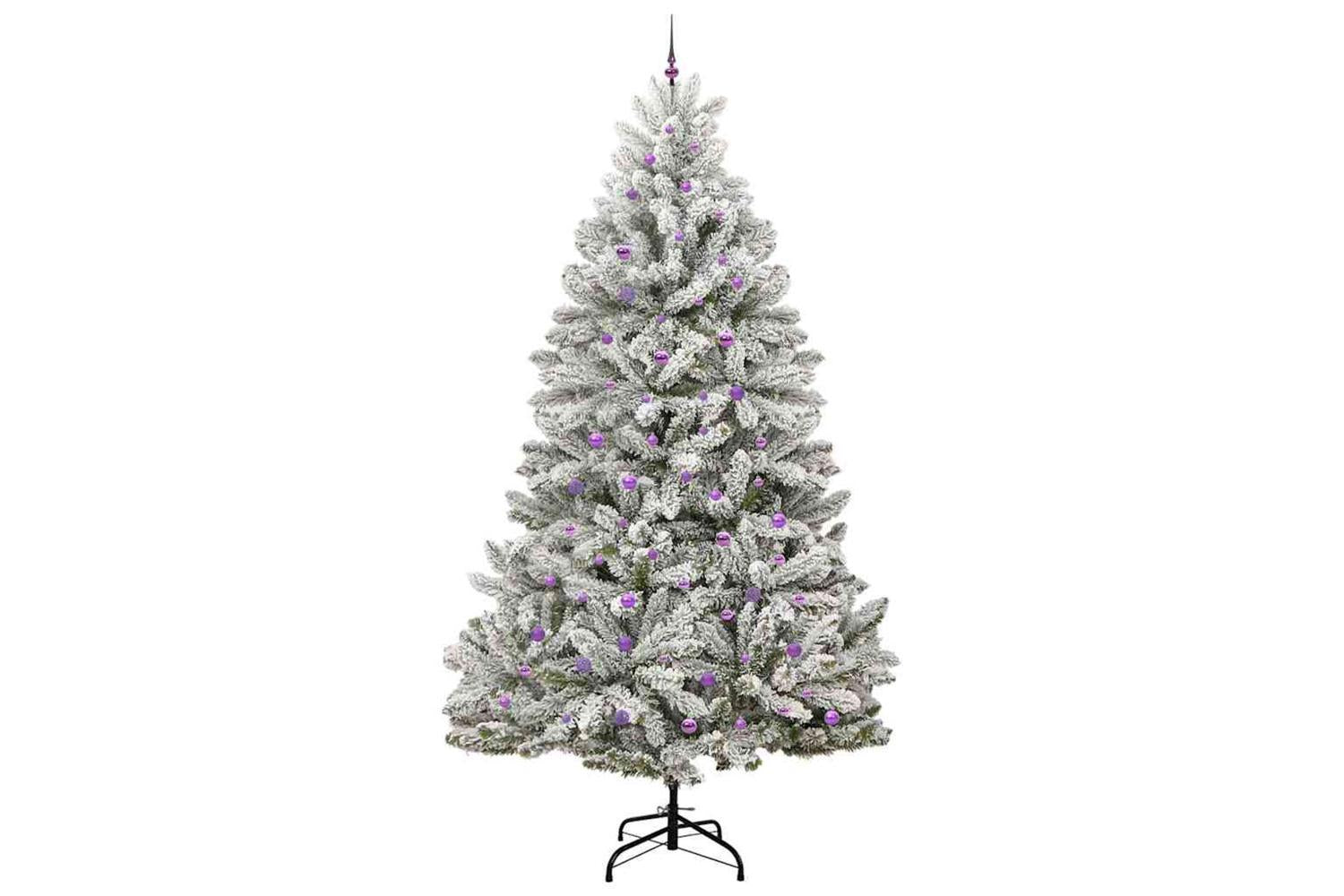 Vidaxl Artificial Christmas Tree Green And White 300 Cm Pvc And Metal-4