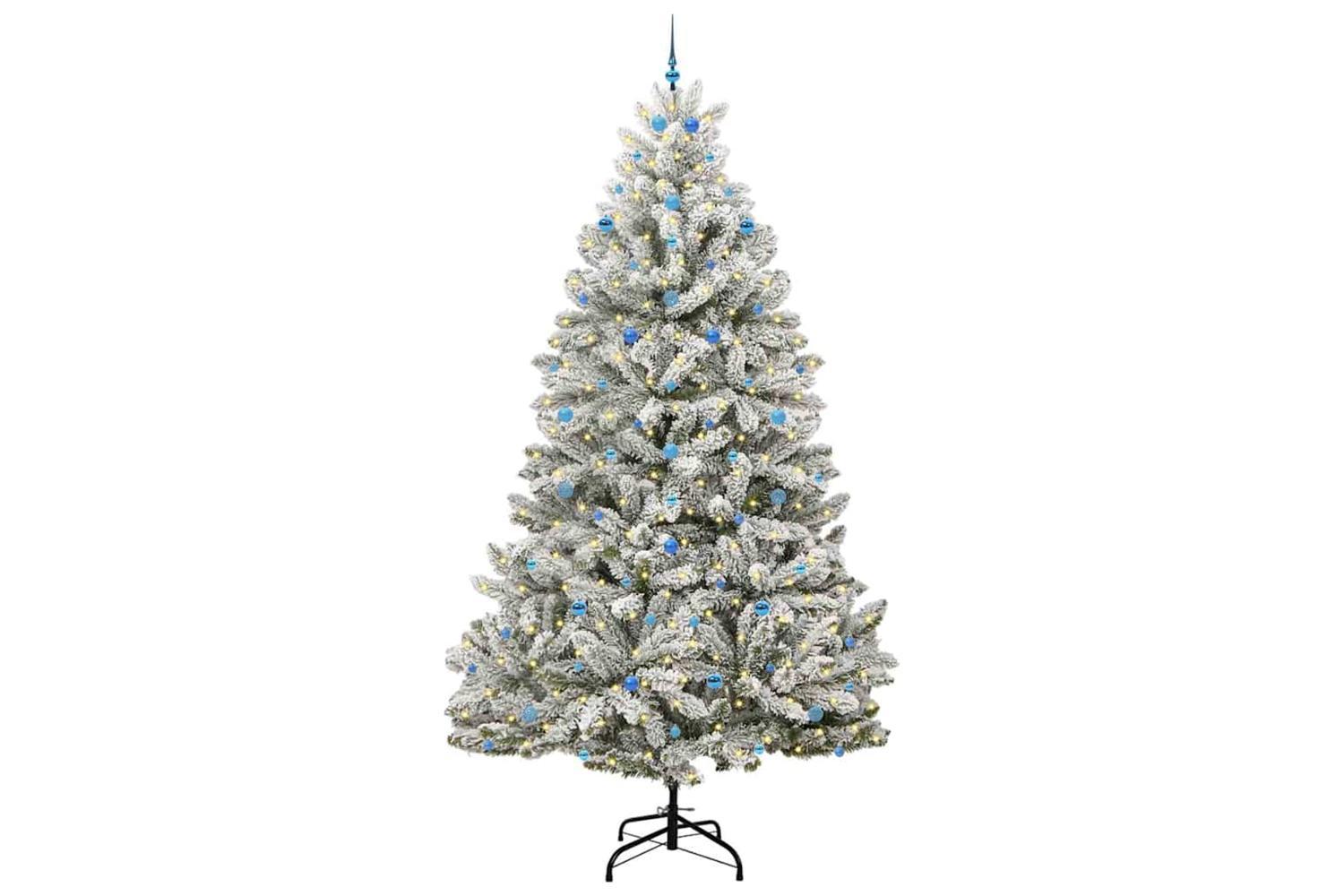 Vidaxl Artificial Christmas Tree Green And White 300 Cm Pvc And Metal-3