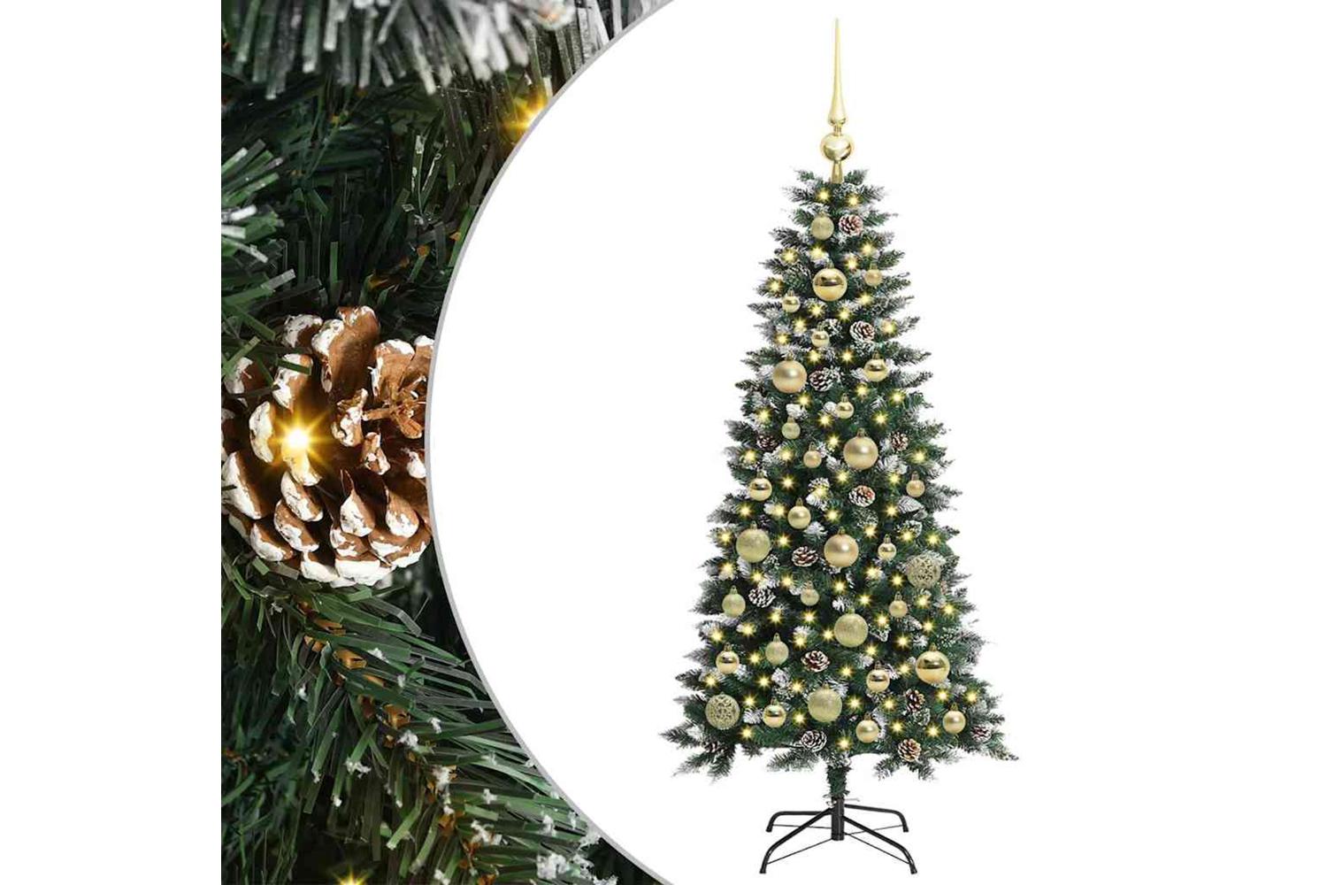 Vidaxl Artificial Christmas Tree With 150 Leds Green 55 X 55 X 120 Cm-2