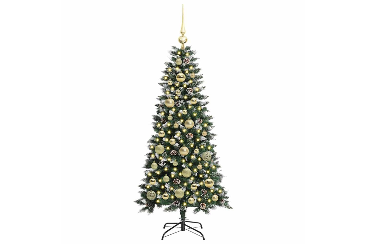 Vidaxl Artificial Christmas Tree With 150 Leds Green 55 X 55 X 120 Cm-3