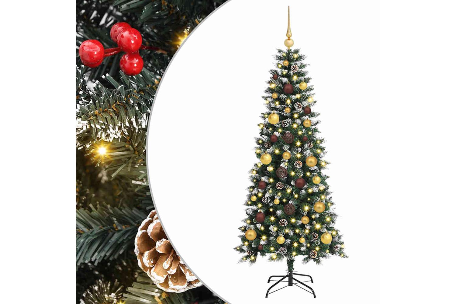 Vidaxl Artificial Christmas Tree With 150 Leds Green 66 X 66 X 150 Cm-2