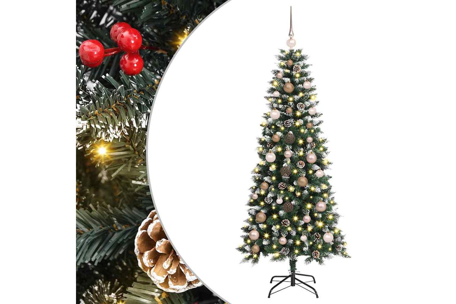 Vidaxl Artificial Christmas Tree With 150 Leds Green 66 X 66 X 150 Cm-2