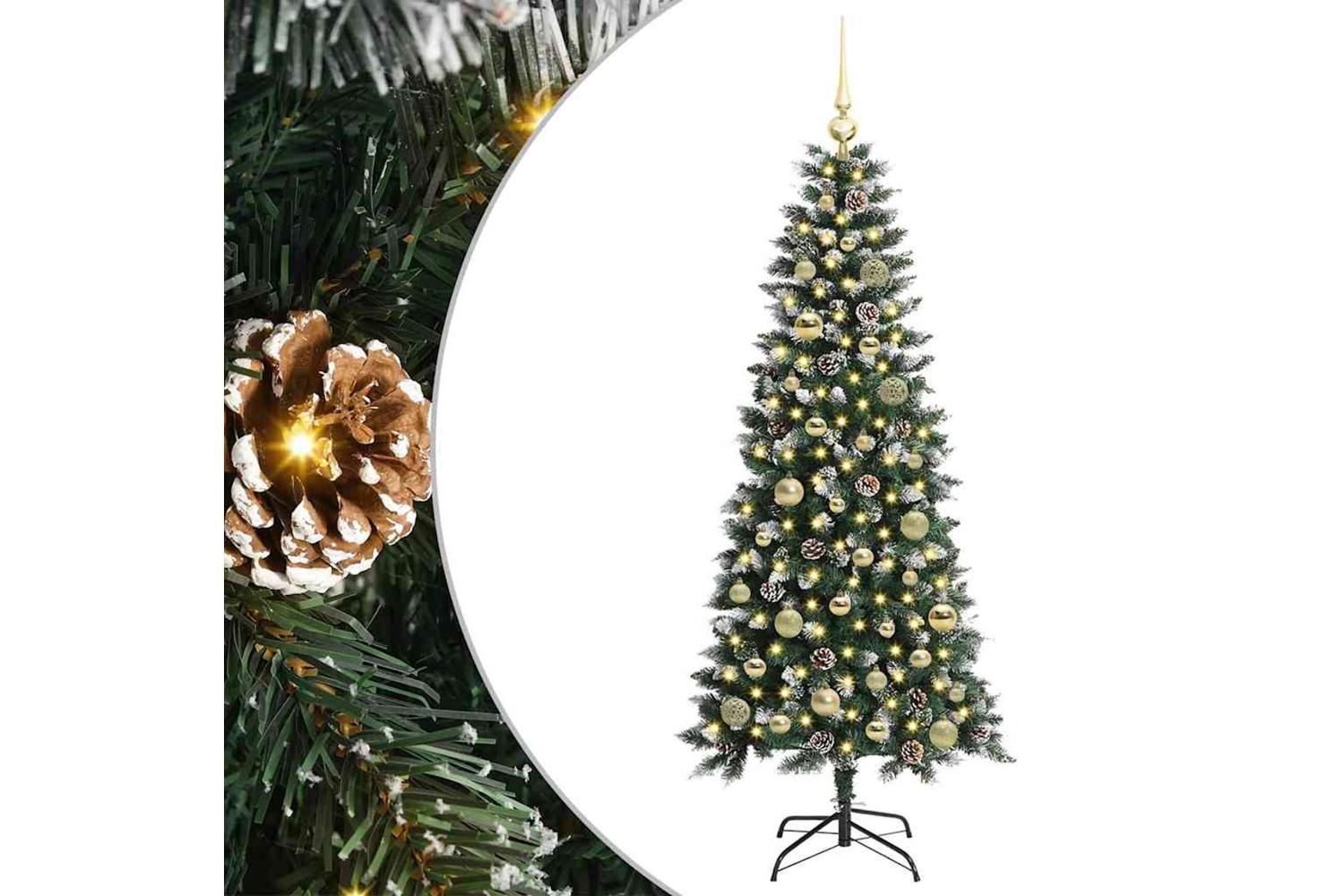 Vidaxl Artificial Christmas Tree With 150 Leds Green 66 X 66 X 150 Cm-2