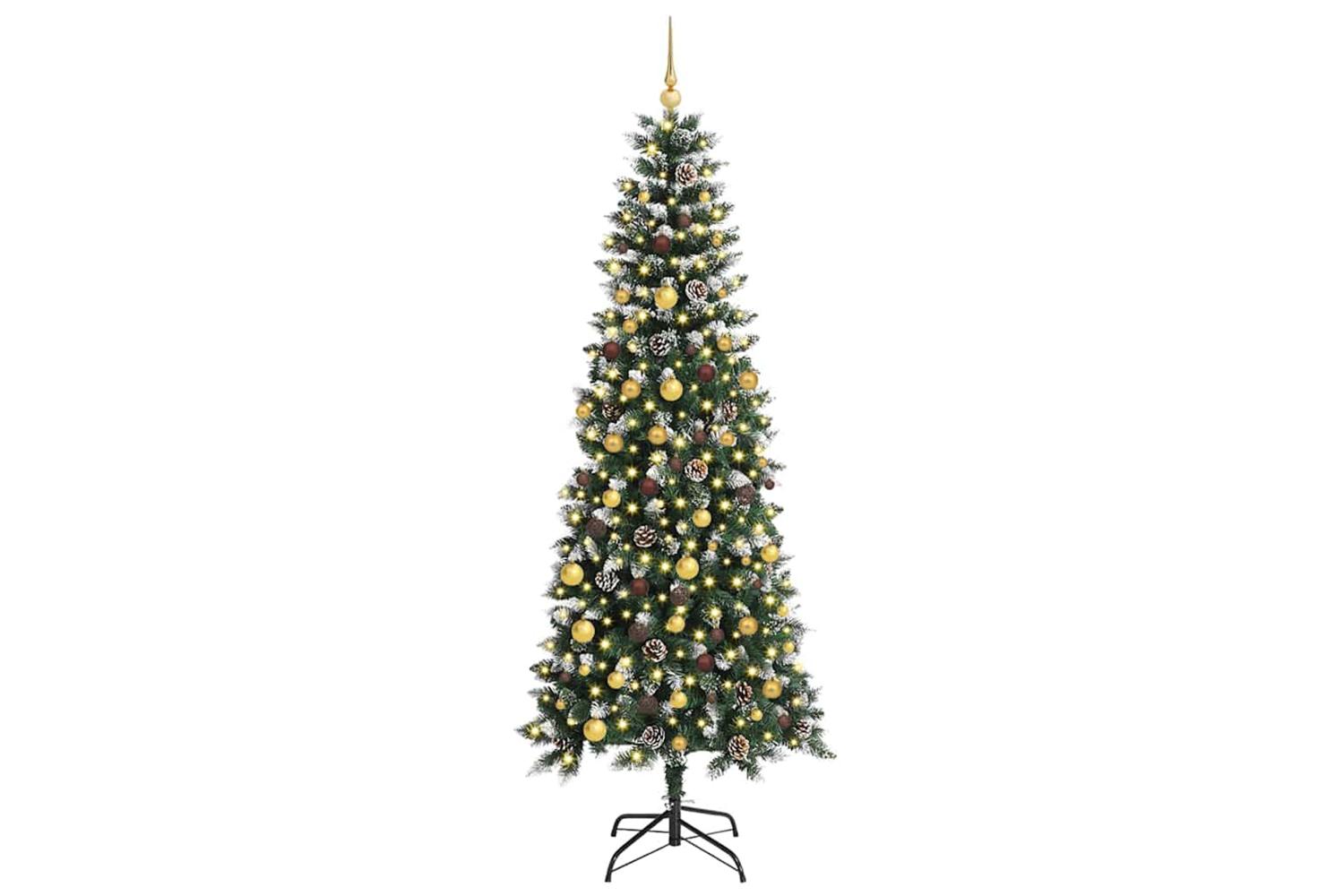 Vidaxl Artificial Christmas Tree With 300 Leds Green 86 X 86 X 210 Cm-3