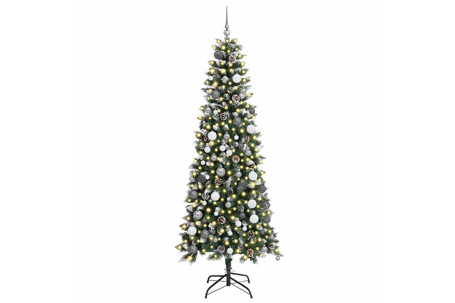 Vidaxl Artificial Christmas Tree With 300 Leds Green 86 X 86 X 210 Cm-3