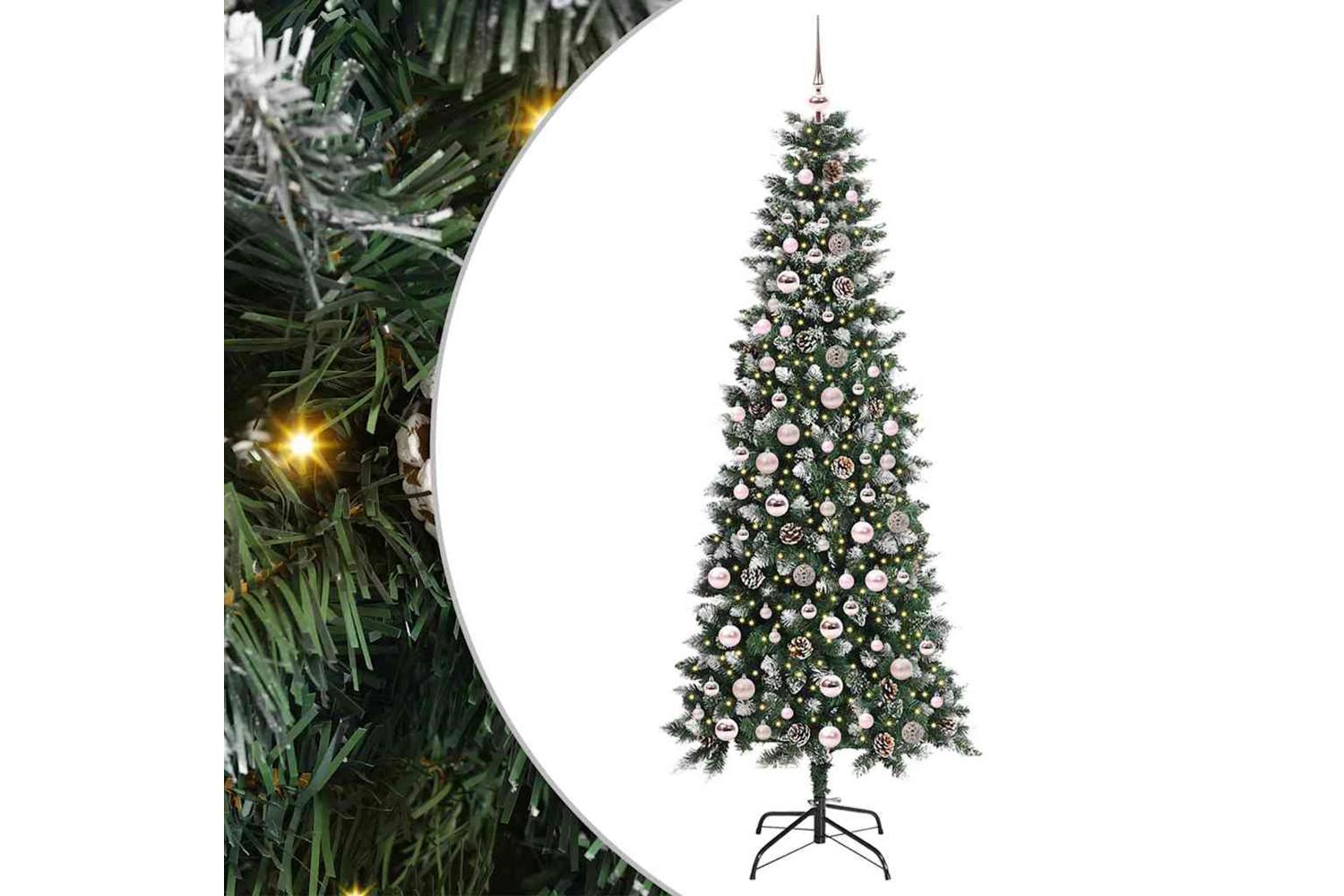 Vidaxl Artificial Christmas Tree With 300 Leds Green 86 X 86 X 210 Cm-2