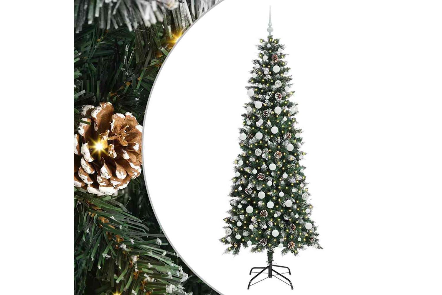 Vidaxl Artificial Christmas Tree With 300 Leds Green 86 X 86 X 210 Cm-2