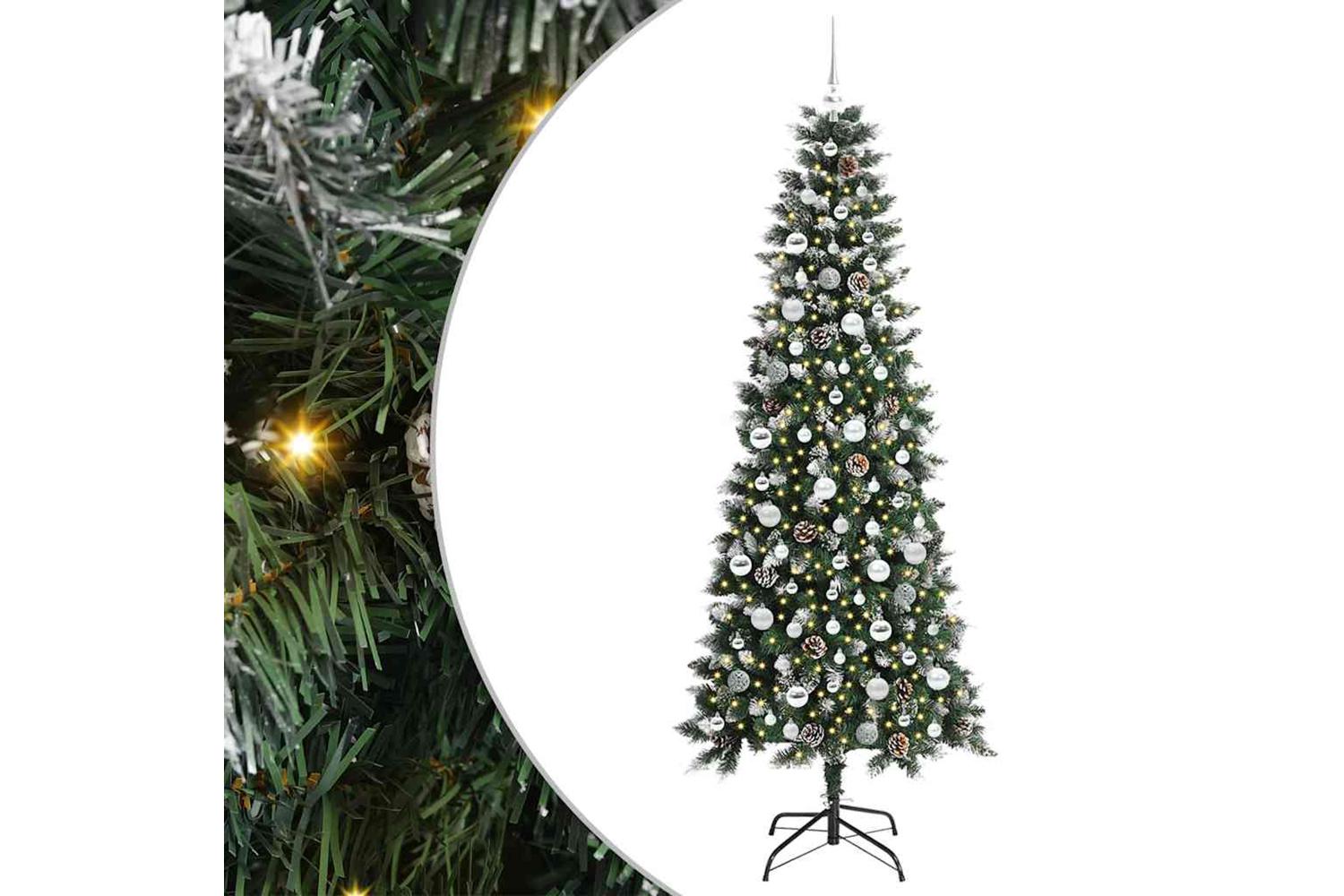 Vidaxl Artificial Christmas Tree With 300 Leds Green 86 X 86 X 210 Cm-2