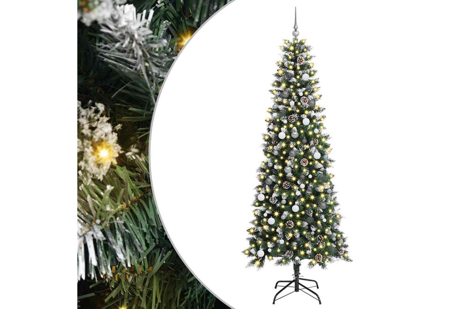 Vidaxl Artificial Christmas Tree With 300 Leds Green 96 X 96 X 240 Cm-2