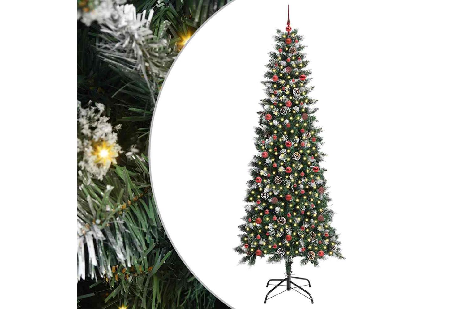 Vidaxl Artificial Christmas Tree With 300 Leds Green 96 X 96 X 240 Cm-2