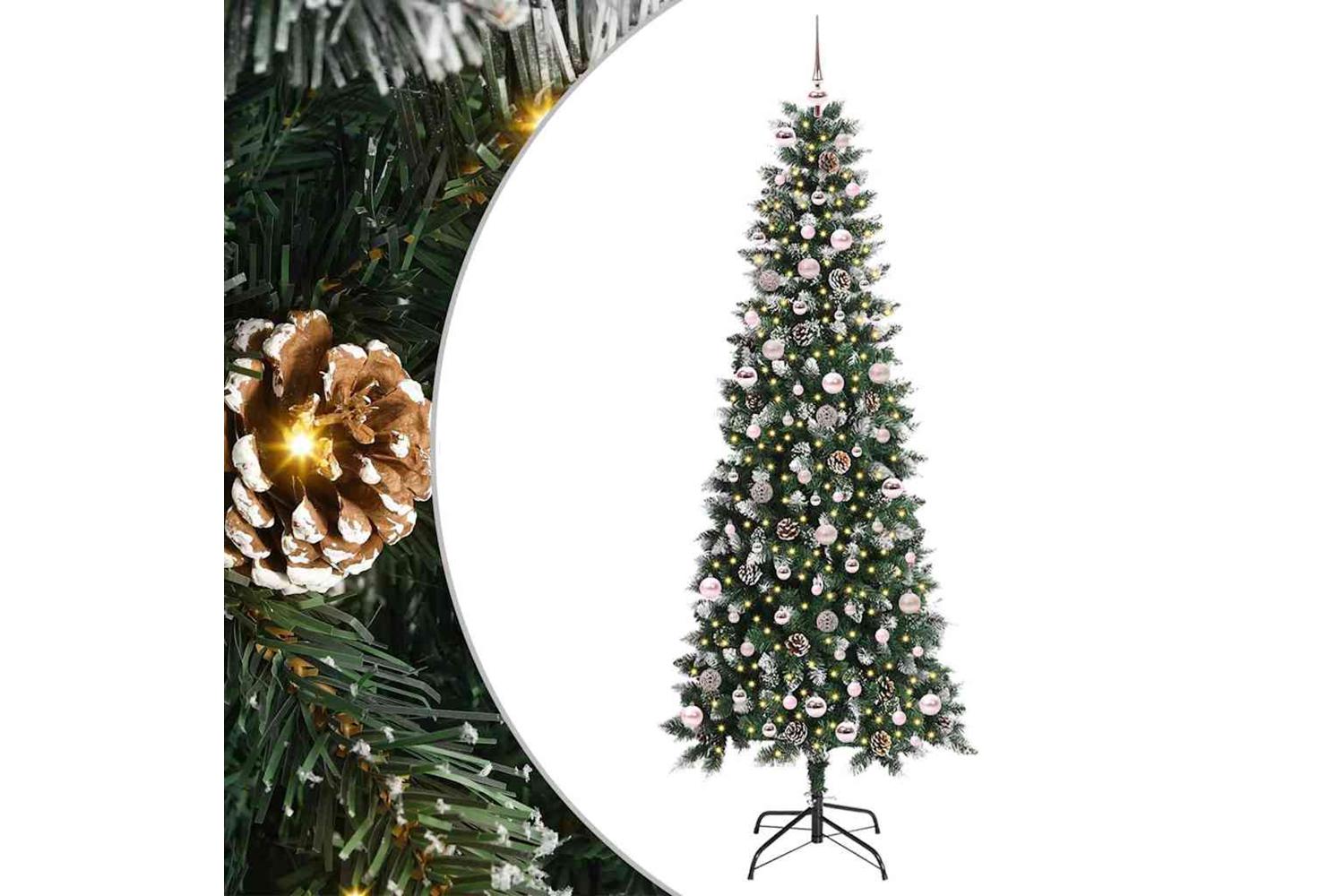 Vidaxl Artificial Christmas Tree With 300 Leds Green 96 X 96 X 240 Cm-2