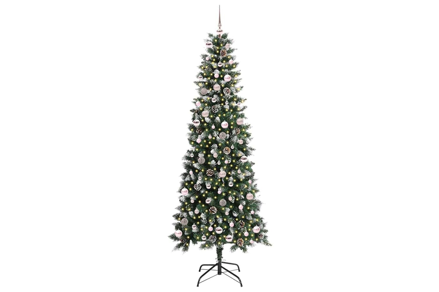 Vidaxl Artificial Christmas Tree With 300 Leds Green 96 X 96 X 240 Cm-3