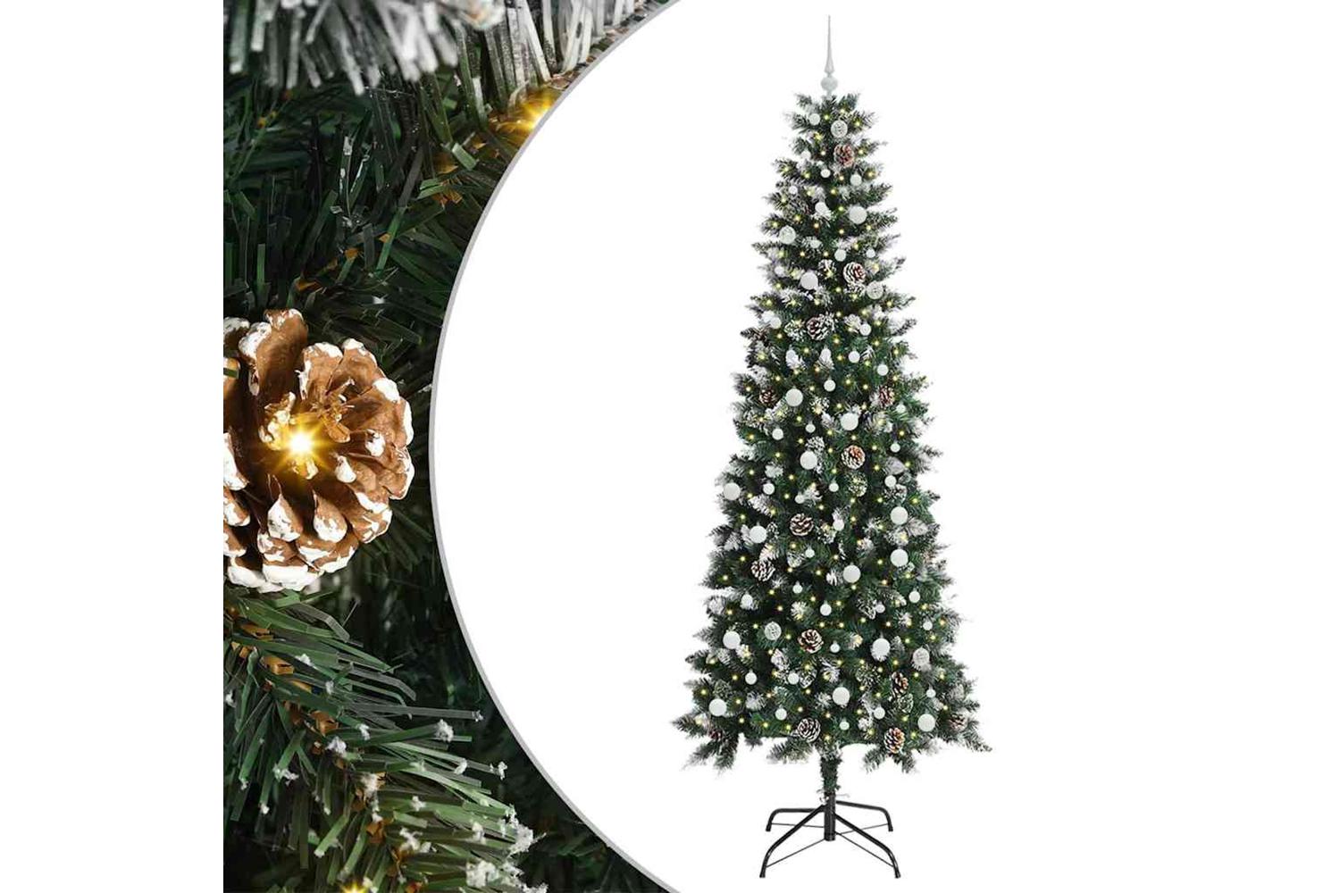 Vidaxl Artificial Christmas Tree With 300 Leds Green 96 X 96 X 240 Cm-2