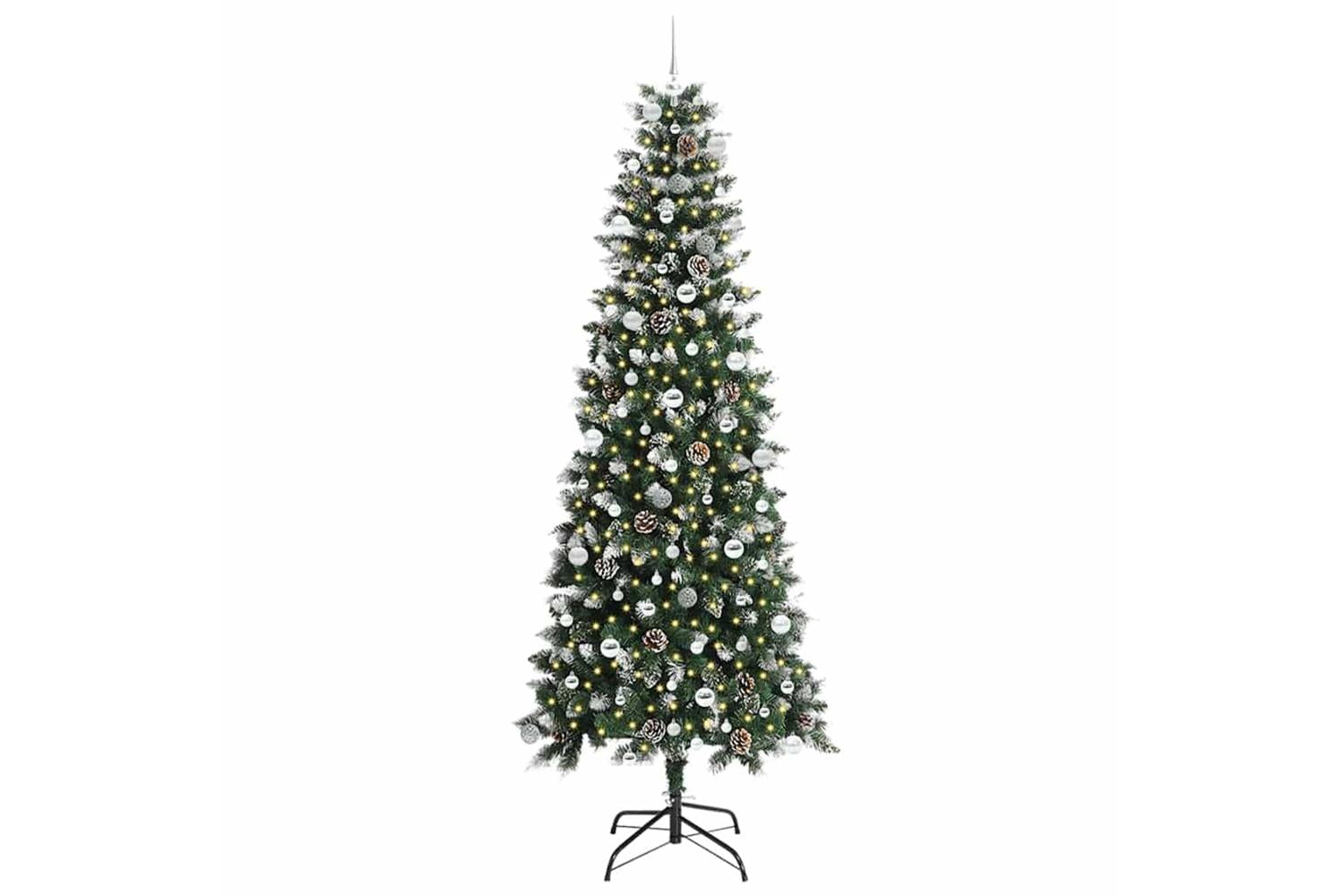 Vidaxl Artificial Christmas Tree With 300 Leds Green 96 X 96 X 240 Cm-3