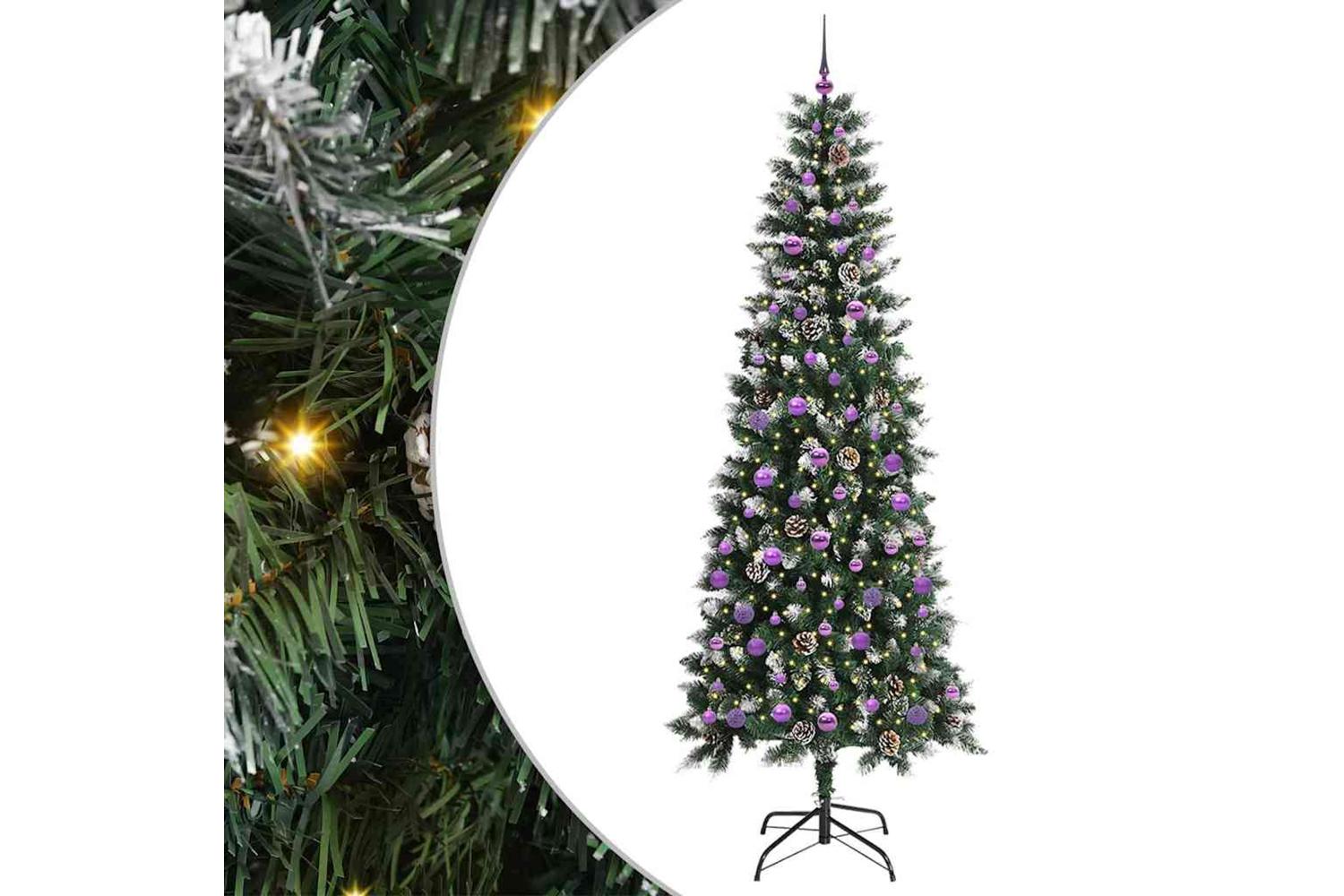 Vidaxl Artificial Christmas Tree With 300 Leds Green 96 X 96 X 240 Cm