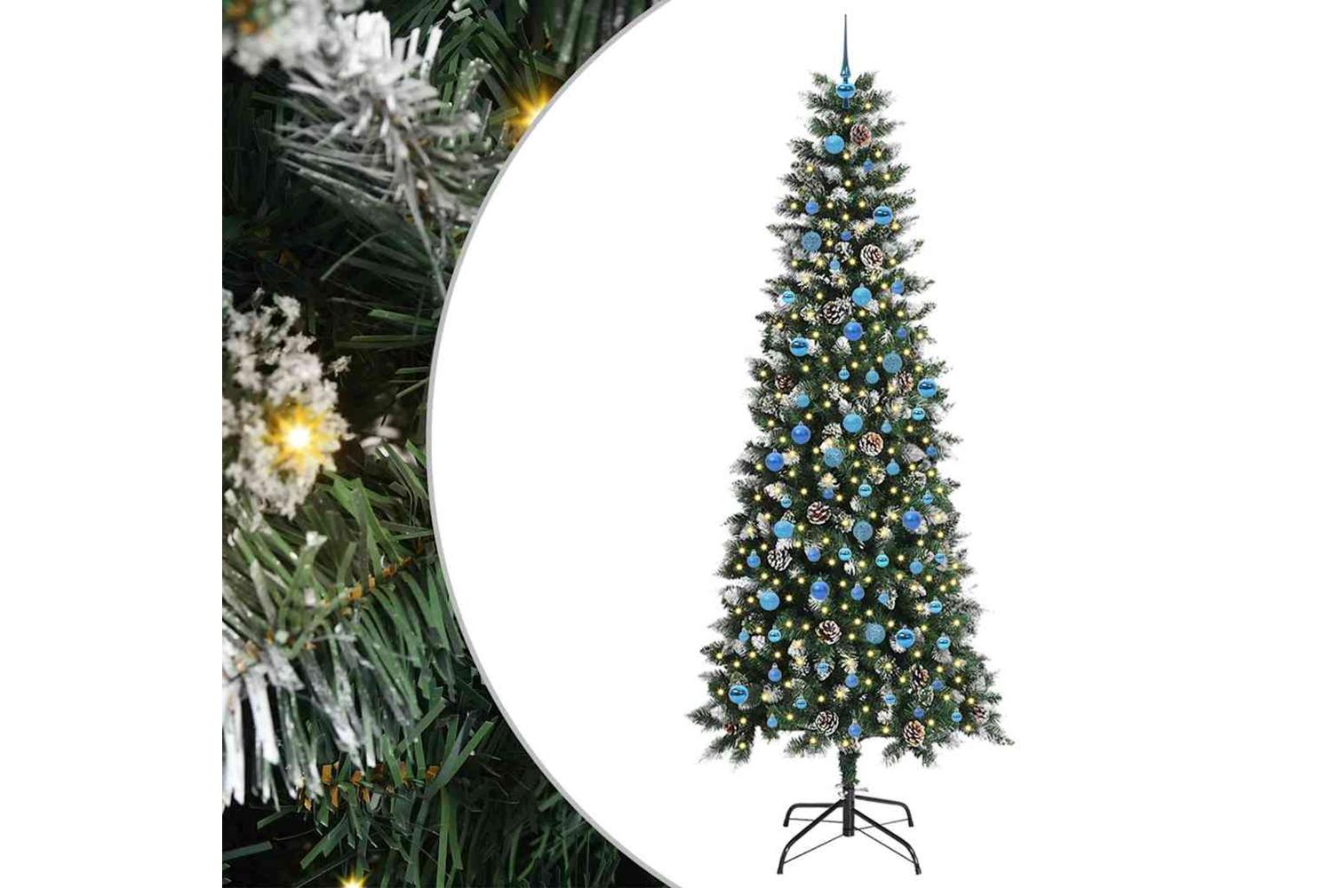 Vidaxl Artificial Christmas Tree With 300 Leds Green 96 X 96 X 240 Cm-2