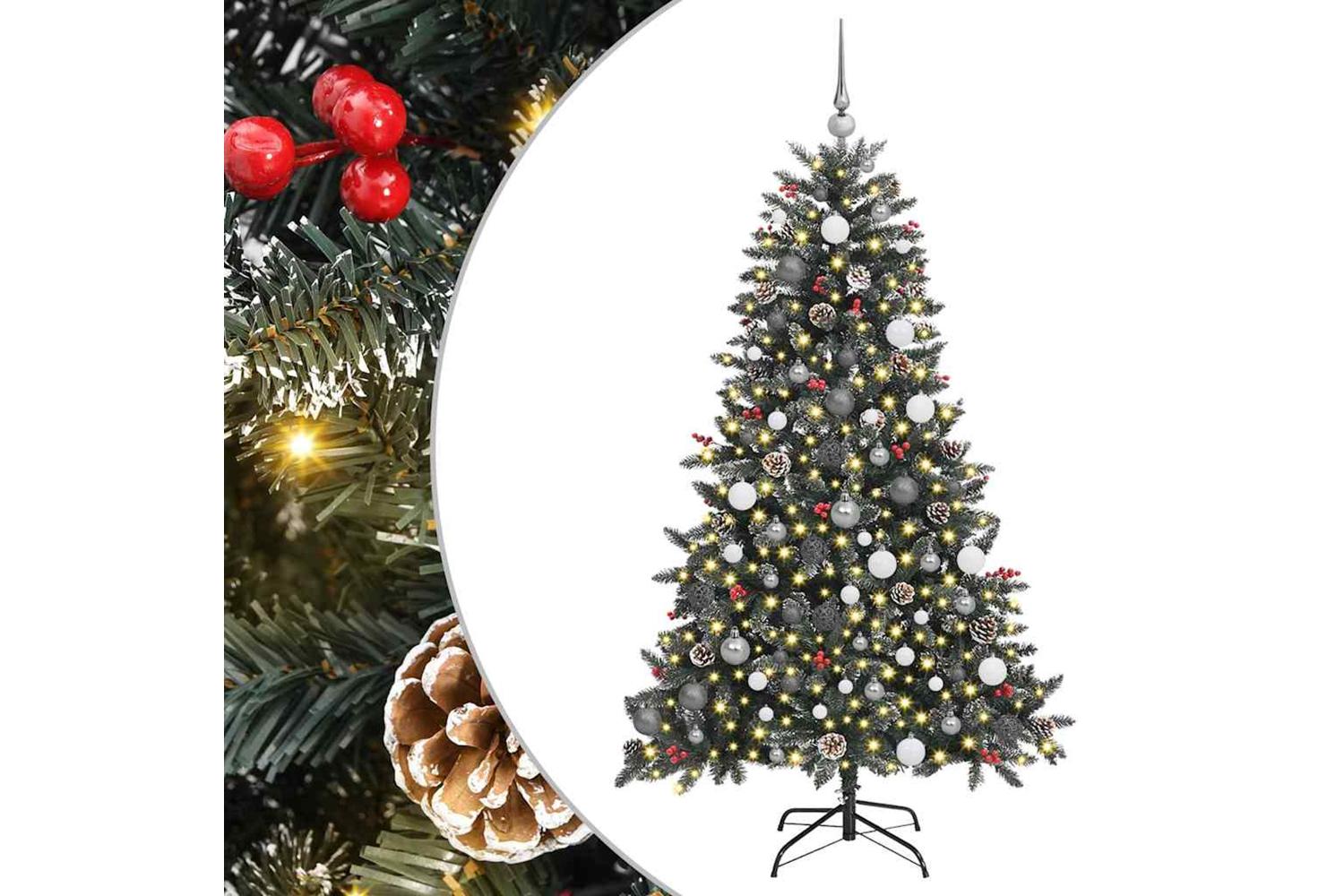Vidaxl Artificial Christmas Tree With 300 Leds Green 99 X 99 X 180 Cm-2