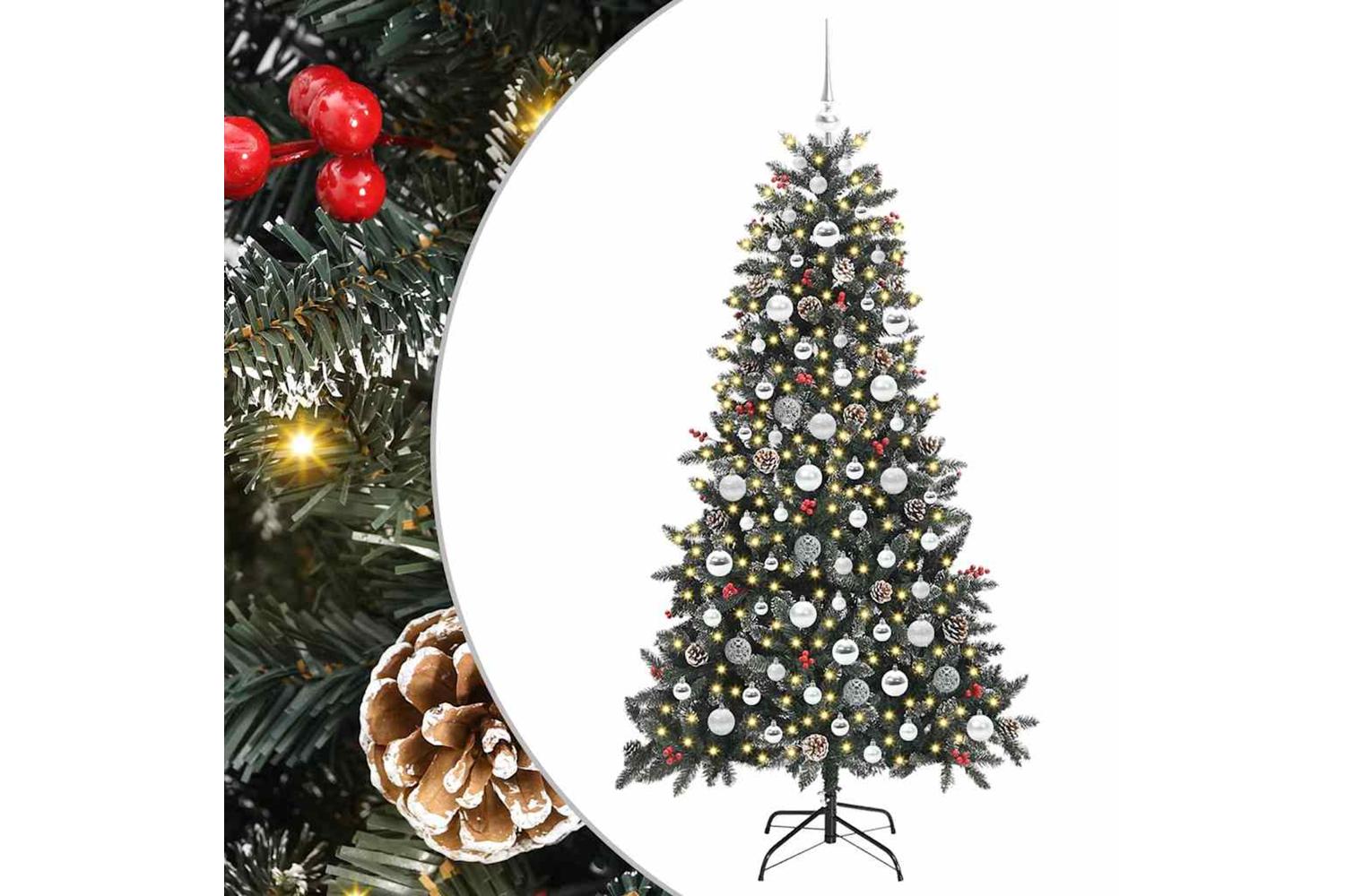 Vidaxl Artificial Christmas Tree With 300 Leds Green 99 X 99 X 180 Cm-2