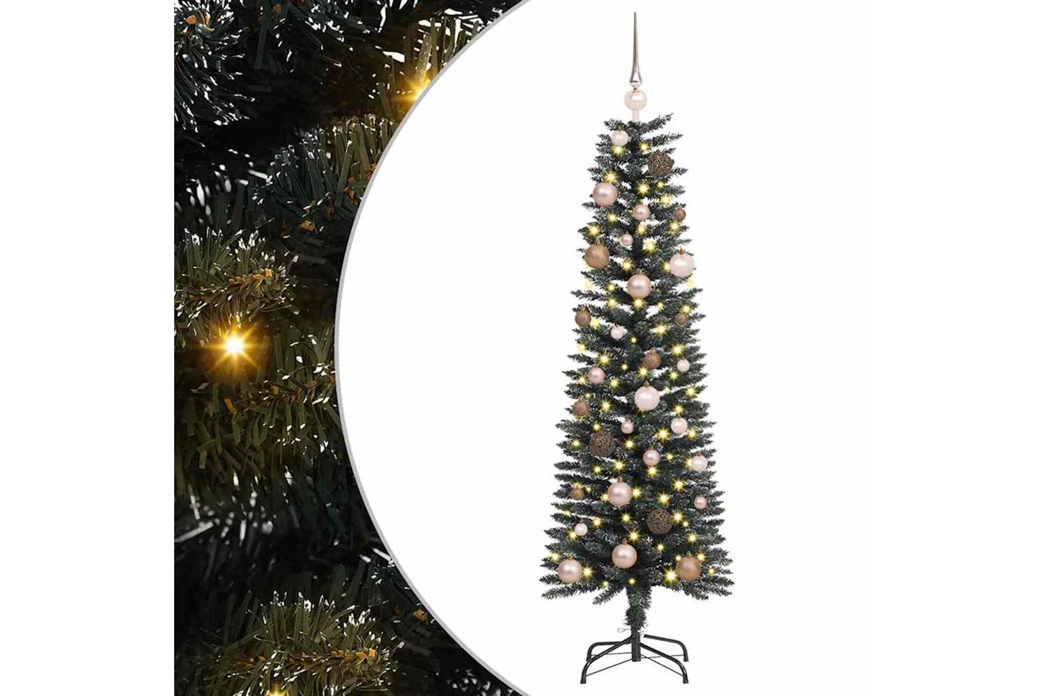 Vidaxl Artificial Christmas Tree With 150 Leds Green 43 X 43 X 150 Cm-2