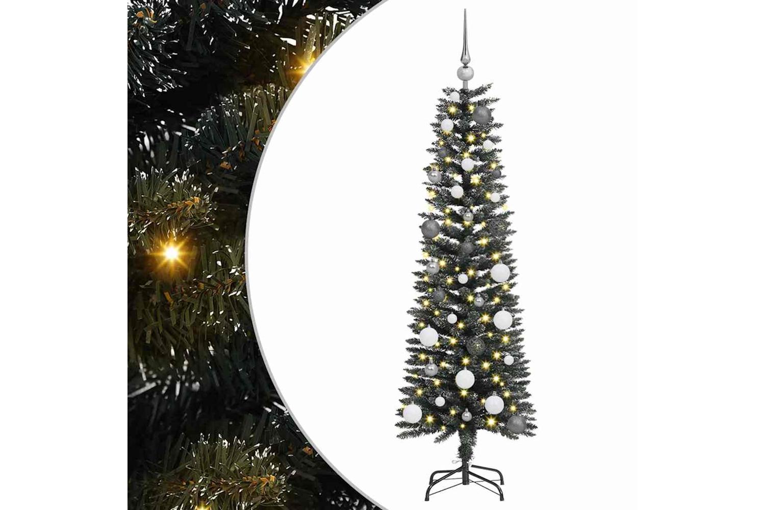 Vidaxl Artificial Christmas Tree With 150 Leds Green 43 X 43 X 150 Cm-2