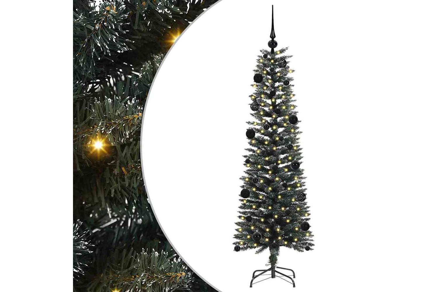 Vidaxl Artificial Christmas Tree With 150 Leds Green 43 X 43 X 150 Cm-2