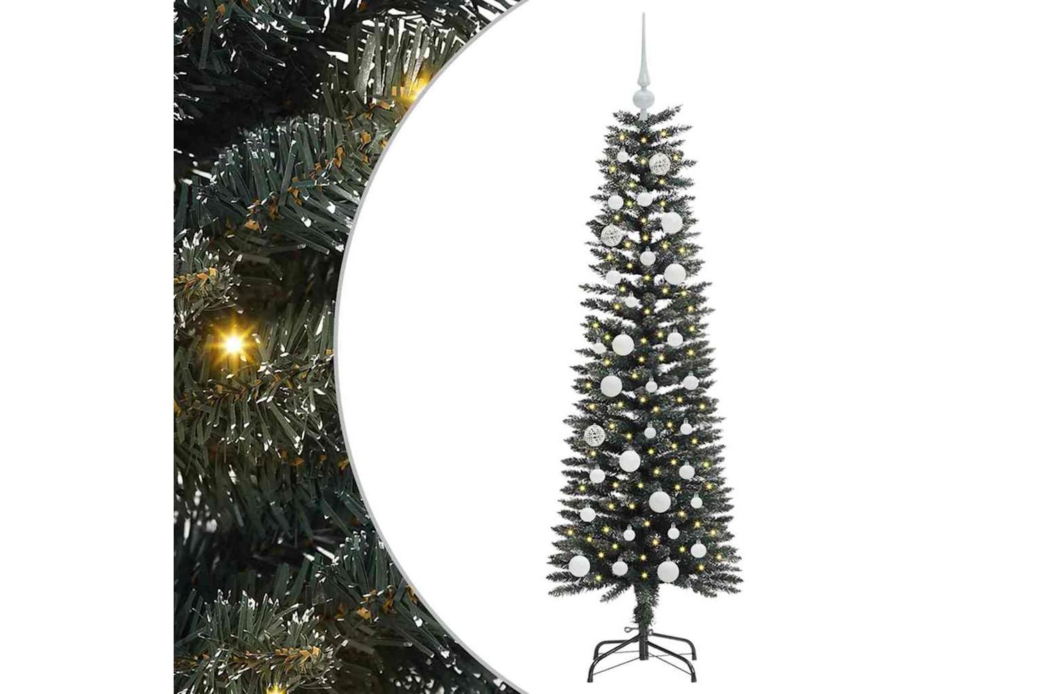 Vidaxl Artificial Christmas Tree With 150 Leds Green 43 X 43 X 150 Cm-2