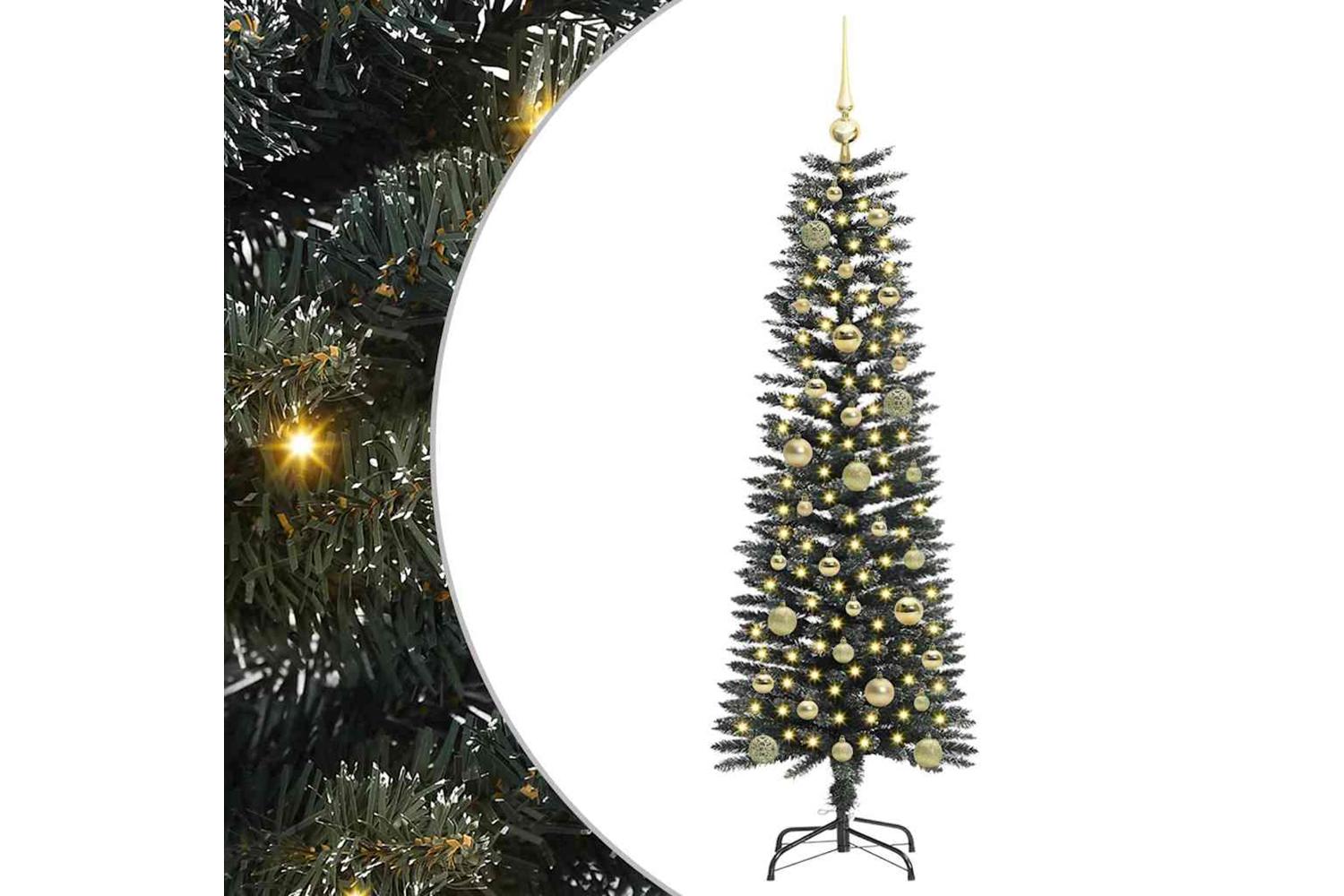 Vidaxl Artificial Christmas Tree With 150 Leds Green 43 X 43 X 150 Cm-2