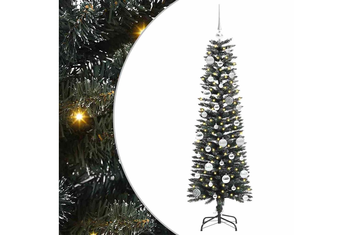 Vidaxl Artificial Christmas Tree With 150 Leds Green 43 X 43 X 150 Cm-2