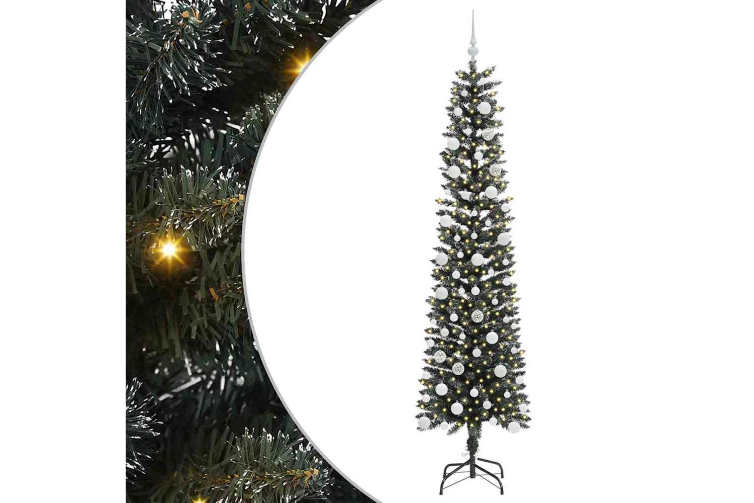 Vidaxl Artificial Christmas Tree With 300 Leds Green 58 X 58 X 210 Cm-2