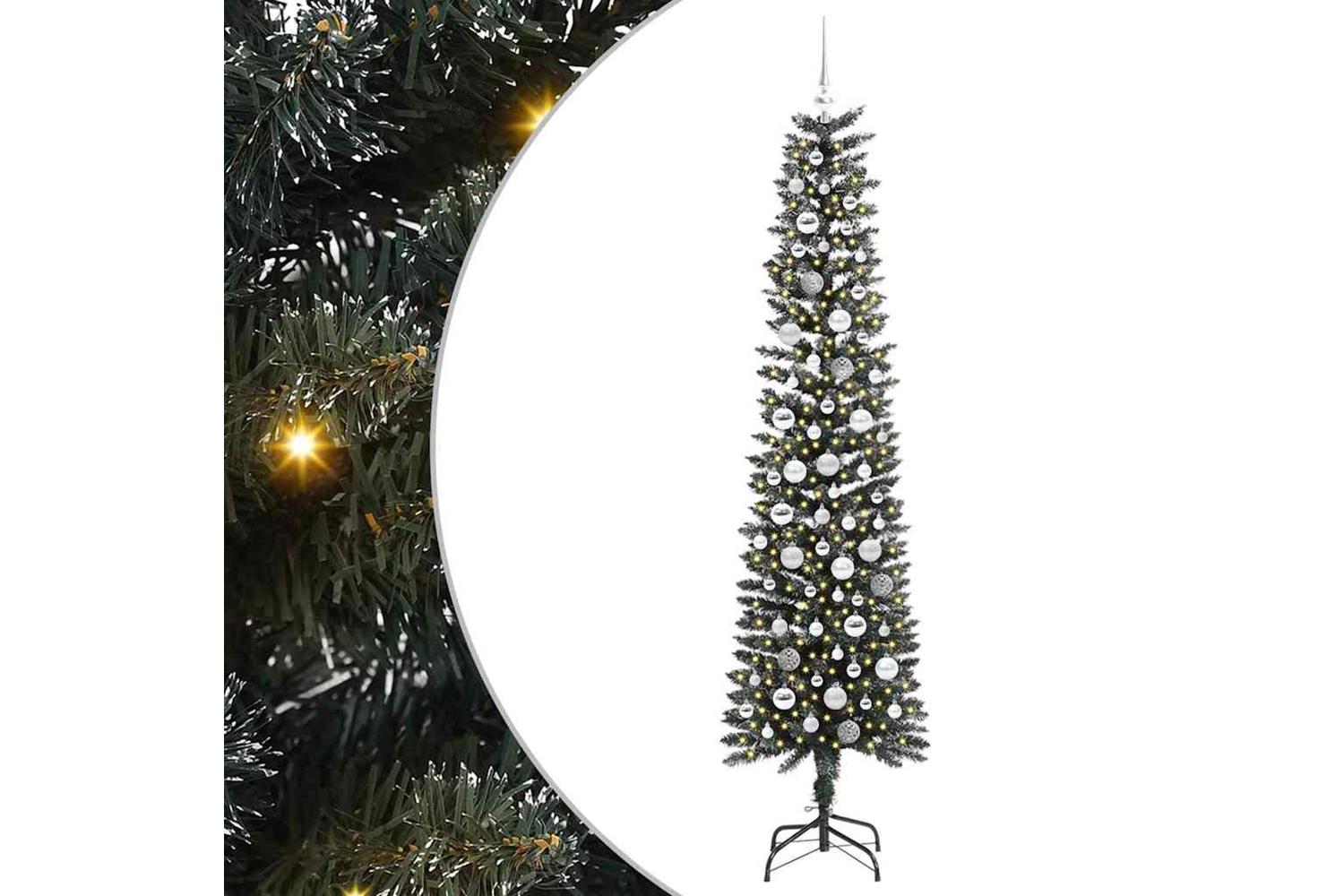 Vidaxl Artificial Christmas Tree With 300 Leds Green 58 X 58 X 210 Cm-2