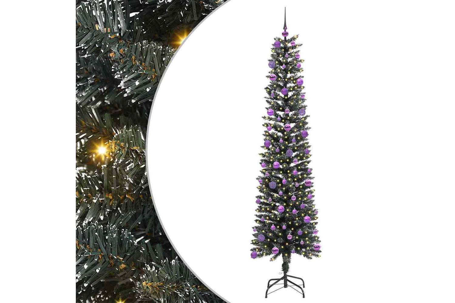 Vidaxl Artificial Christmas Tree With 300 Leds Green 58 X 58 X 210 Cm-2