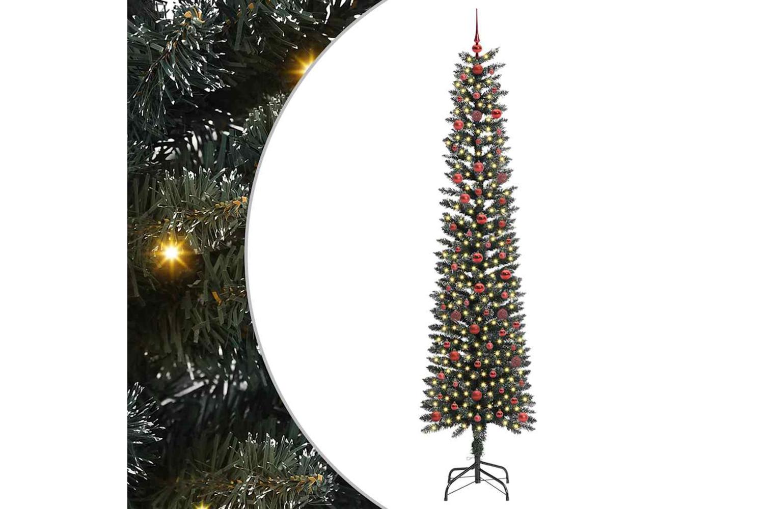 Vidaxl Artificial Christmas Tree With 300 Leds Green 58 X 58 X 240 Cm-2