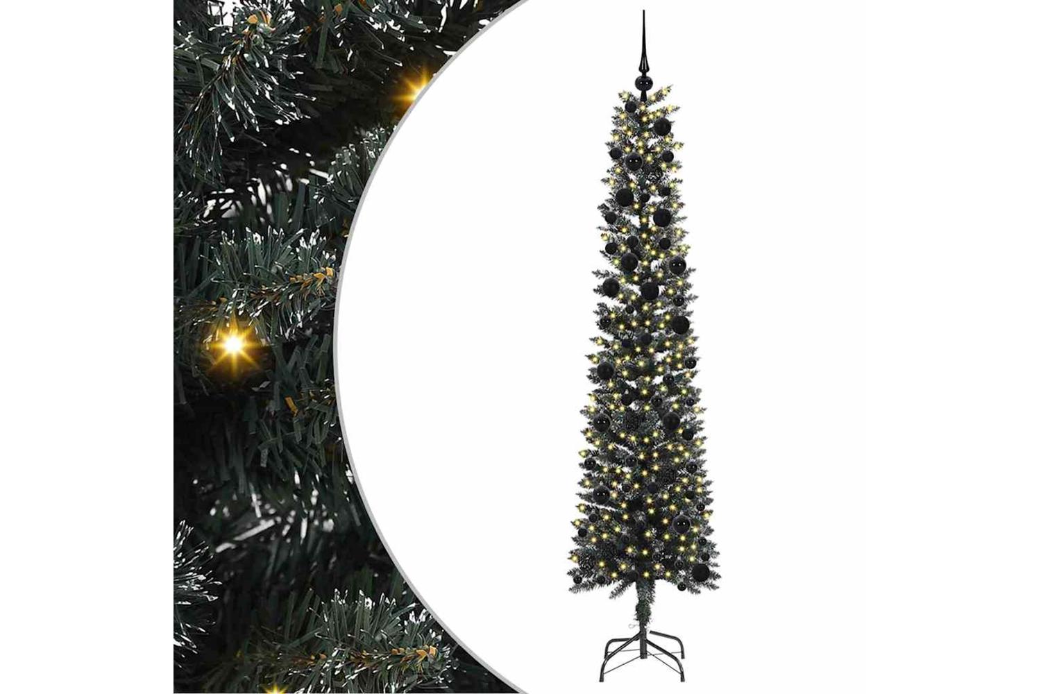 Vidaxl Artificial Christmas Tree With 300 Leds Green 58 X 58 X 240 Cm-2
