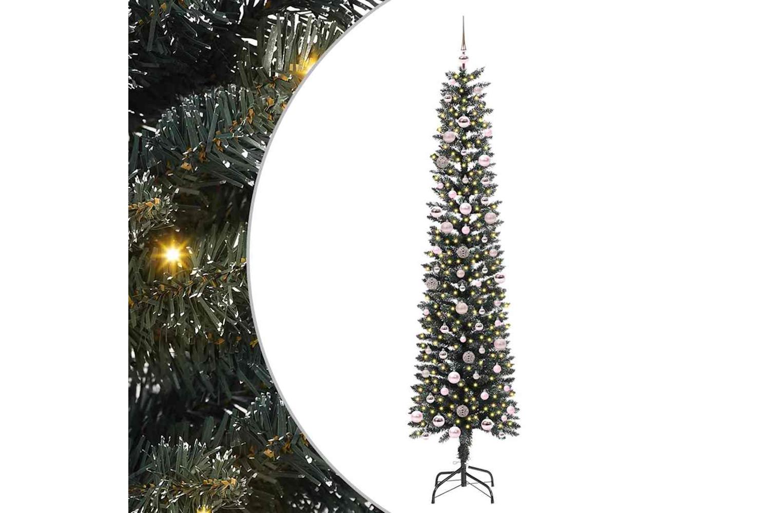 Vidaxl Artificial Christmas Tree With 300 Leds Green 58 X 58 X 240 Cm-2