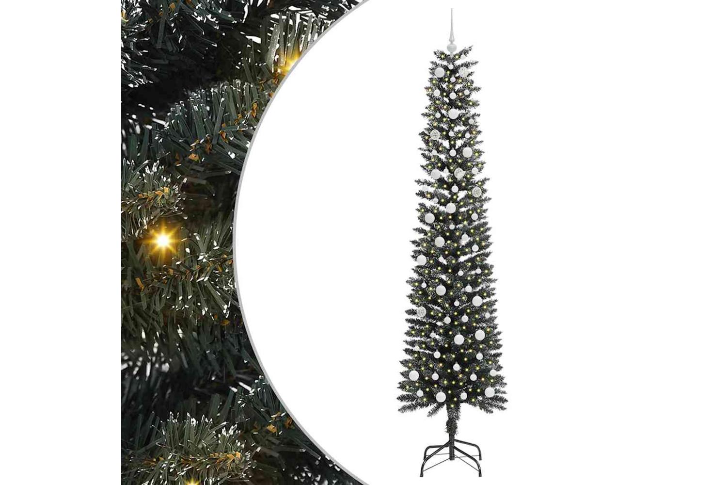 Vidaxl Artificial Christmas Tree With 300 Leds Green 58 X 58 X 240 Cm-2