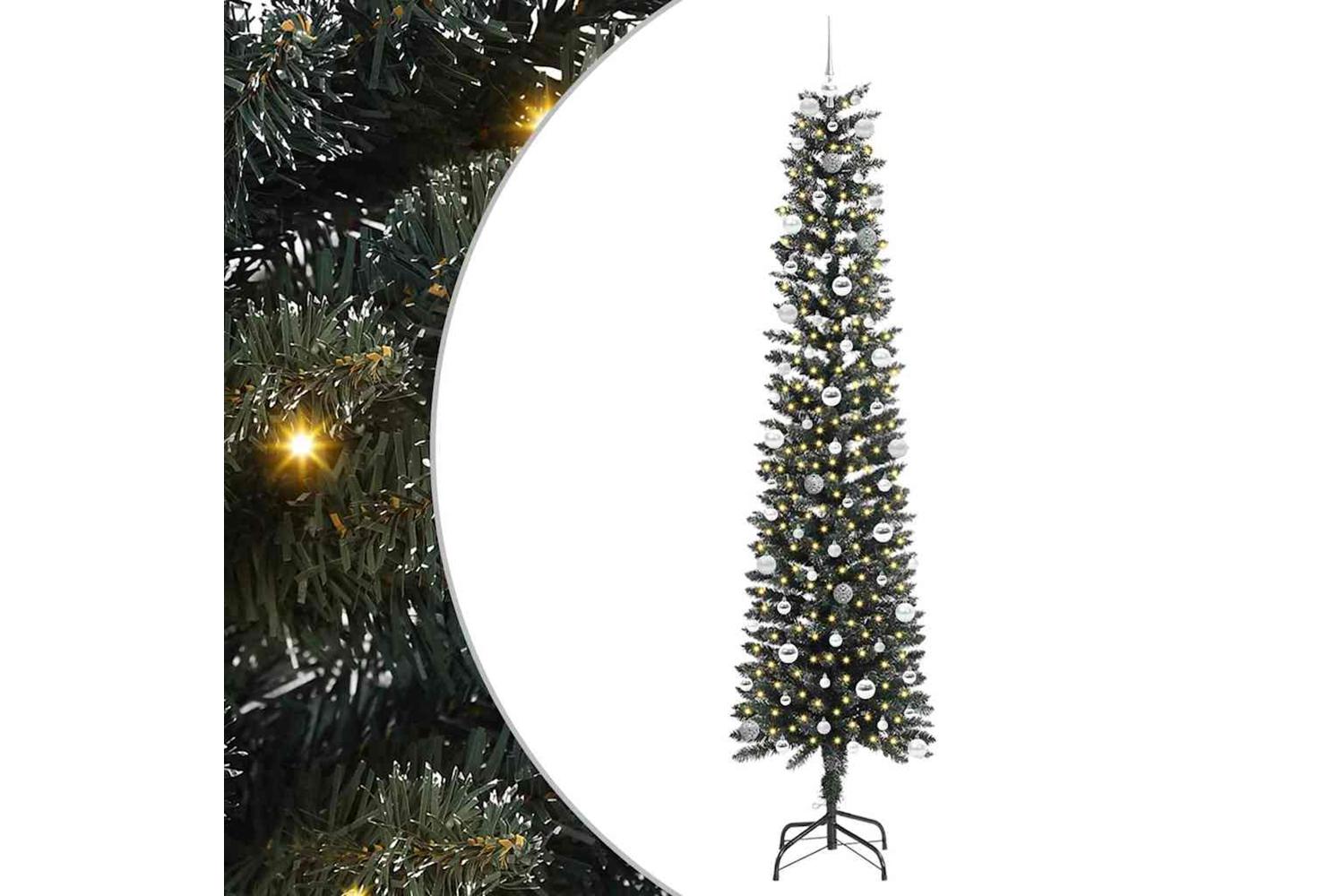 Vidaxl Artificial Christmas Tree With 300 Leds Green 58 X 58 X 240 Cm-2
