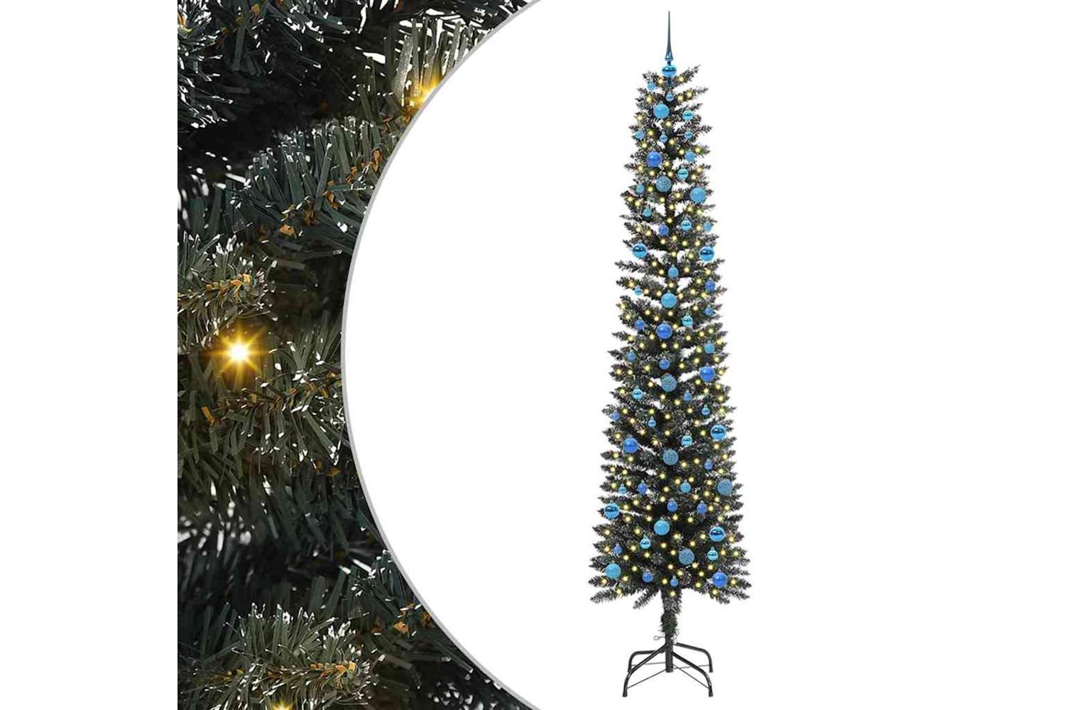 Vidaxl Artificial Christmas Tree With 300 Leds Green 58 X 58 X 240 Cm-2