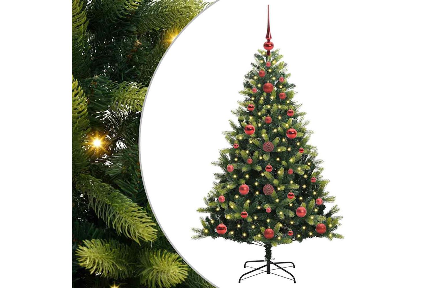 Vidaxl Artificial Hinged Christmas Tree 150 Leds Green 120 Cm-2