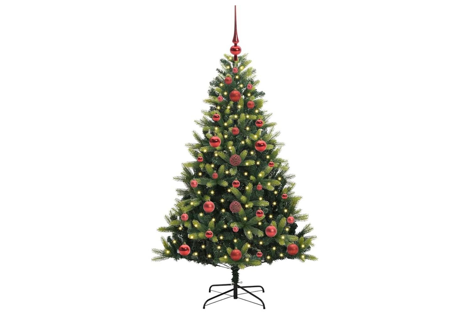 Vidaxl Artificial Hinged Christmas Tree 150 Leds Green 120 Cm-3